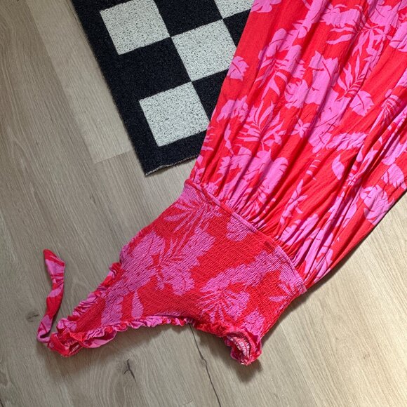 *Japra Pink Floral Beach One Shoulder Dress - Picture 3 of 7